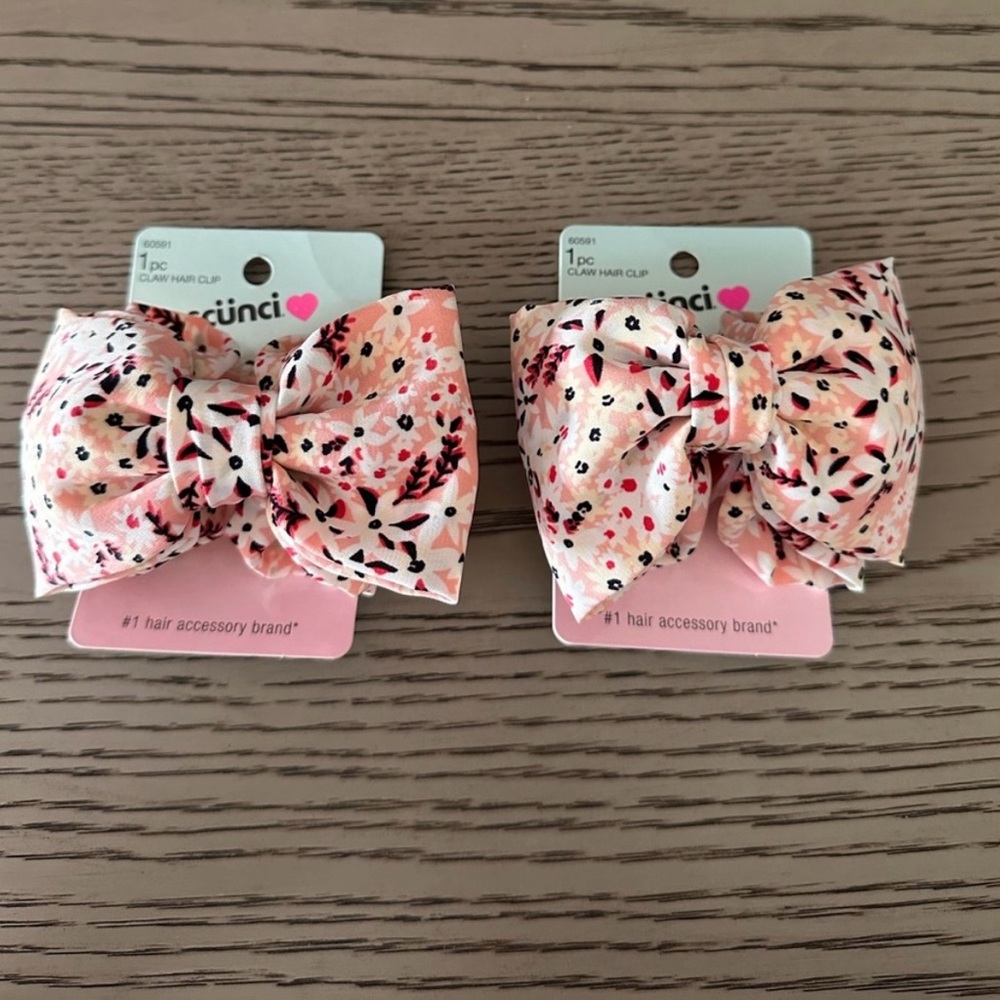 Scunci Floral Hair Bow Clips